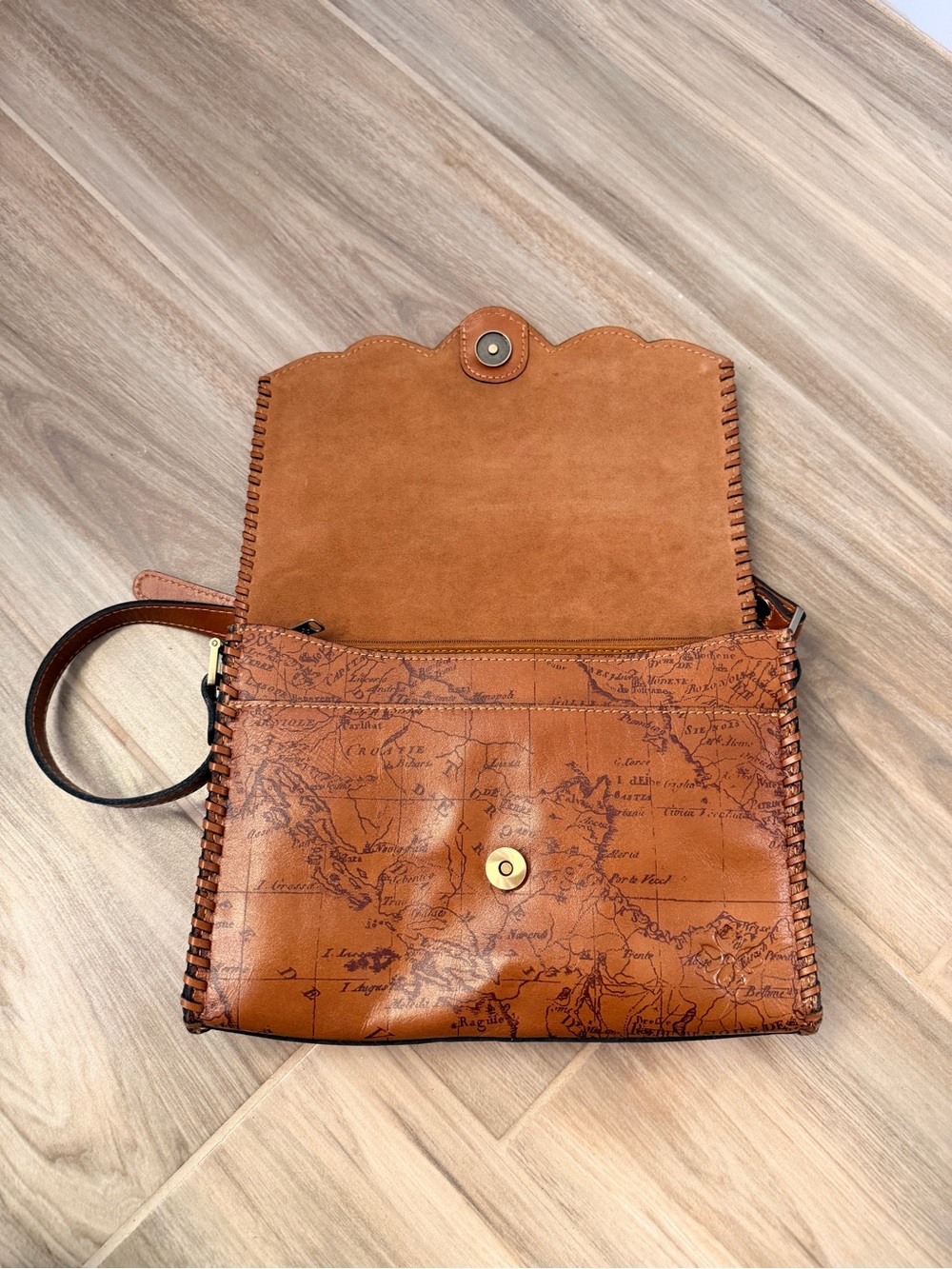 Patricia Nash Leather Floral Map-Print Bag and Wallet - Picture 7 of 13